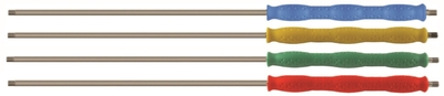 Stainless steel coloured lance with moulded grip